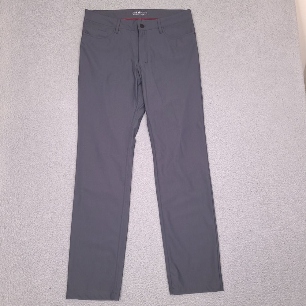 Awearness Kenneth Cole Pants Mens 32x32 Performance Gray‎ Tech Golf 5-Pocket
